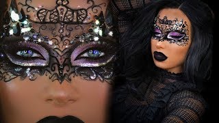 MASQUERADE MASK MAKEUP HALLOWEEN TUTORIAL  Nikki French [upl. by Amin]