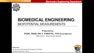 Biomedical Sensors Biopotential Measurements Part 1 of 2 [upl. by Rie827]