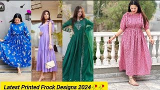 Latest Printed Frock Designs 2024 Frock Designs  Frock Ke Design  Latest Frock Design🥀🥀 [upl. by Ajroj653]