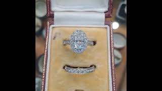 DR563 Set of vintage diamond oval ring and matching eternity band [upl. by Starobin]