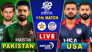 PAKISTAN vs USA CRICKET MATCH  11th MATCH  T20 WC 2024  PAK vs USA  Live score amp Commentary [upl. by Lorola572]