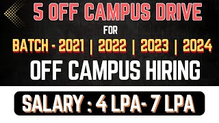 5 OFF Campus drive for 2024 batch  GENPACT Off Campus Hiring  Internships 2024 Freshers Jobs 2024 [upl. by Daye]