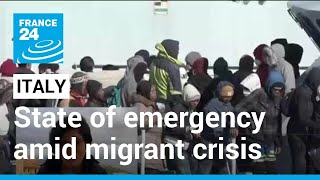 Europe migrant crisis Italy declares state of emergency amid numbers surge • FRANCE 24 English [upl. by Soma]