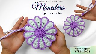 ❤ HERMOSO❤ monedero tejido a CROCHET paso a paso  cartera tejida a crochet [upl. by Shing747]