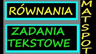 równania zadania tekstowe zadanie 27 [upl. by Yttik]