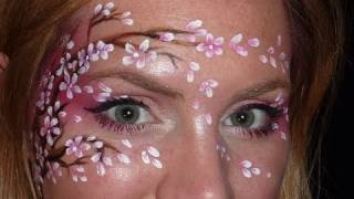 Cherry Blossom Face Painting Tutorial [upl. by Kondon]