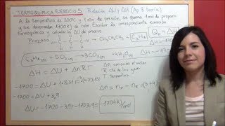 TERMOQUIMICA Ejercicio 5  Calcular la variación de energía interna en la combustión propano [upl. by Gnuhc]