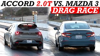 2022 Honda Accord Sport 20T vs Mazda 3 25T AWD [upl. by Qahsi]