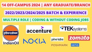 14 Off Campus  202320242025 batch amp Experienced  Any Degree [upl. by Arni]