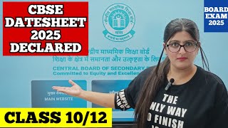 Cbse date sheet 2025Cbse date sheet 2025 class 10Cbse date sheet 2025 class 12 [upl. by Jeramey]