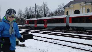 Train from Vilnius in Kėdainiai station  winter 2024 [upl. by Nywrad593]