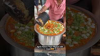 Agra’s Famous Paper Bhature with Chole😍😋 Indian Street Food [upl. by Cobbie]