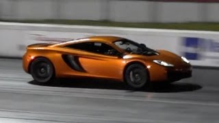 2012 McLaren MP412C Drag Racing 14 Mile runs 1037  13495 MPH Stock [upl. by Airot]