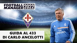 GUIDA AL 433 DI CARLO ANCELOTTI  BEST 433 TACTIC FM22  Football Manager 2022 TATTICA REAL MADRID [upl. by Niahs]