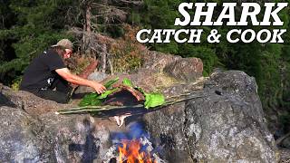 Shark and Salmon Catch amp Cook on a Bushcraft Smoker [upl. by Yrahk770]