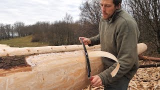 Building Off Grid Log Cabin  Ep 5  Your Body Is Your Most Important Tool Preparing Logs [upl. by Nepsa]