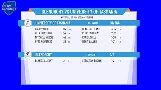 Cricket Tasmania Premier League  Mens 2nd Grade  Rd9  Glenorchy v University of Tasmania  Day 1 [upl. by Ahtenek]