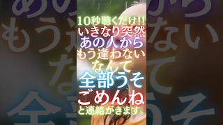 【10秒聴くだけ！】いきなり突然あの人から「もう逢わないなんて全部うそ、ごめんね」と連絡がきます。大好きなあの人からの涙の連絡！復縁 恋愛 ツインレイ short 婚活 [upl. by Odnalro]