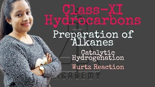 ClassXI Hydrocarbons Preparation of Alkanes Catalytic Hydrogenation Wurtz Reaction [upl. by Frankie]