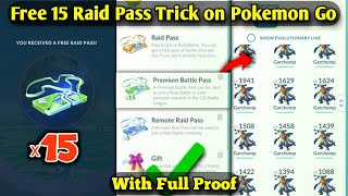 How to get free 15 premium raid passes in Pokemon go  Best trick to get 15 raid pass on pokemon go [upl. by Aneleairam448]