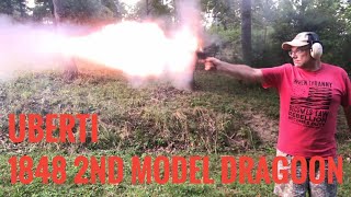 Shooting the Uberti 1848 2nd Model Dragoon trigger test amp paper target [upl. by Tattan457]