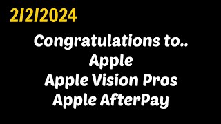 Congratulations to Apple Apple Vision Pros and Apple AfterPay [upl. by Neda]