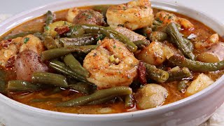 Southern Style Green Beans with Shrimp and Potatoes  How To Make Green Beans [upl. by Enautna]