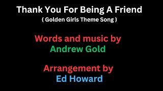 Golden Girls Theme Song studio recording Thank You for Being a Friend [upl. by Emmerie]