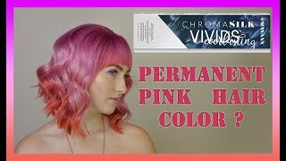 PERMANENT PINK HAIR DYE  Pravana Vivids Everlasting  How to color a wig tutorial [upl. by Sigfried]