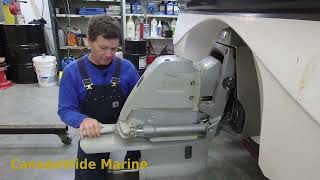 How to remove and install a Volvo Penta SX sterndrive and what to inspect while there [upl. by Monagan652]