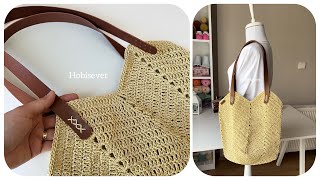 Hazır Çanta Sapı Kulp Nasıl dikilir  Örgü Çanta Sapı Modelleri  Crochet Bag [upl. by Evvy]