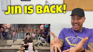 Welcome Home Jin Livestream Reaction [upl. by Notfilc]