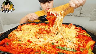 ASMR MUKBANG 집밥 직접 만든 치즈닭갈비 볶음밥 계란후라이 Spicy Stirfried Chicken Korean Home Meal EATING REAL SOUND [upl. by Sirkin]