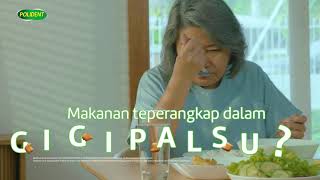 Polident Educational Video  How to Prevent Food Trapped in Dentures 15s Bahasa [upl. by Hallerson]