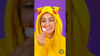 MAGIE DU MAQUILLAGE PIKACHU  ⚡ Astuce beauté avec des ballons shorts [upl. by Asiret7]