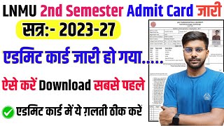 🔴 LNMU UG Semester 2 Admit Card 2024  LNMU UG 2nd semester admit card download kaise kare [upl. by Marasco]