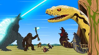 Rescue All Family GODZILLA amp KONG GODZILLA EARTH From Evolution of GIANT PYTHON  FUNNY CARTOON [upl. by Malik]