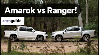 Volkswagen Amarok V6 580 vs Ford Ranger Wildtrak BiTurbo comparison review [upl. by Lon]