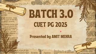 Everything you need for CUET PG History 2025 BATCH 30  Complete Syllabus Coverage [upl. by Buine]