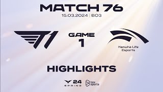 Highlights T1 vs HLE  Game 1  Tuần 8 Ngày 3  LCK Mùa Xuân 2024 [upl. by Rolyak]