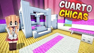 MINECRAFT COMO HACER UN HERMOSO CUARTO PARA CHICAS  QUEDA SUPER GENIAL [upl. by Nosmirc]