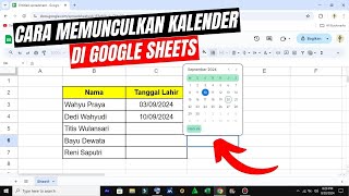 Cara Memunculkan Kalender di Google Sheets [upl. by Marieann]