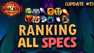 Progressive Tierlist Update 5  RANKING ALL SPECS amp CLASSES  The War Within BETA [upl. by Nemra]