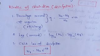 Kinetics of chlorination  Kinetic of disinfection  Chicks law [upl. by Bromley386]