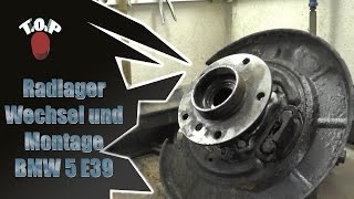 BMW E39 Touring Radlager wechseln aufpressen montieren Schraubenpresse Hinterachse Tutorial [upl. by Neelya]