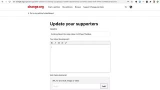 How to Post an Update on Your Changeorg Petition [upl. by Ynaffyt267]