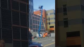 Man lift manlift construction accident Wednesday March 15th 2023 Everett Washington [upl. by Ahsinra]