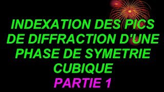 INDEXATION DES PICS DE DIFFRACTION DUNE PHASE CUBIQUE  Professeur Abderrafi BRITEL  PARTIE 1 [upl. by Cartwell]