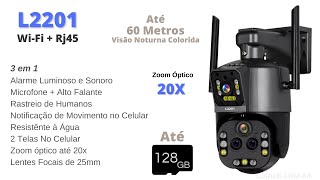 Camera wifi externa L2201 inteligente zoom 20x 8k Visão Noturna colorida Ip66 [upl. by Akemeuwkuhc811]