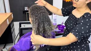 ALISEI UM CABELO COM CORTE QUÍMICO 🫢 PROGRESSIVA EM UM CABELO MUITO CACHEADO [upl. by Aliek]